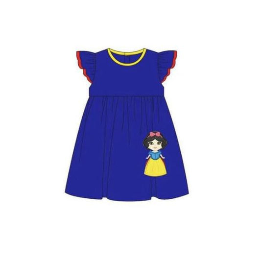GSD1149 Navy Blue Cute Princess Baby Girls Party Wear Short Sleeve Kid Dress