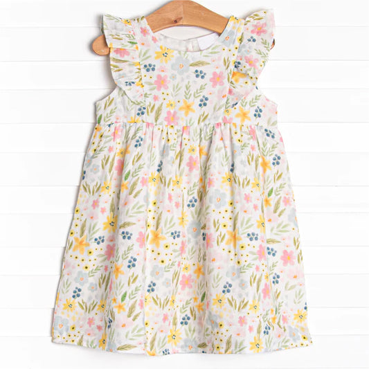GSD1159 Flower Cute Baby Girls Wear Short Sleeve Kid Dresses