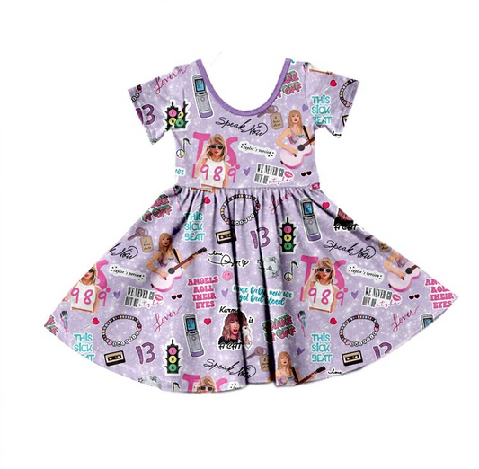 GSD1167 Summer Singer Lovely Baby Girls Wear Short Sleeve Kid Twirl Dresses