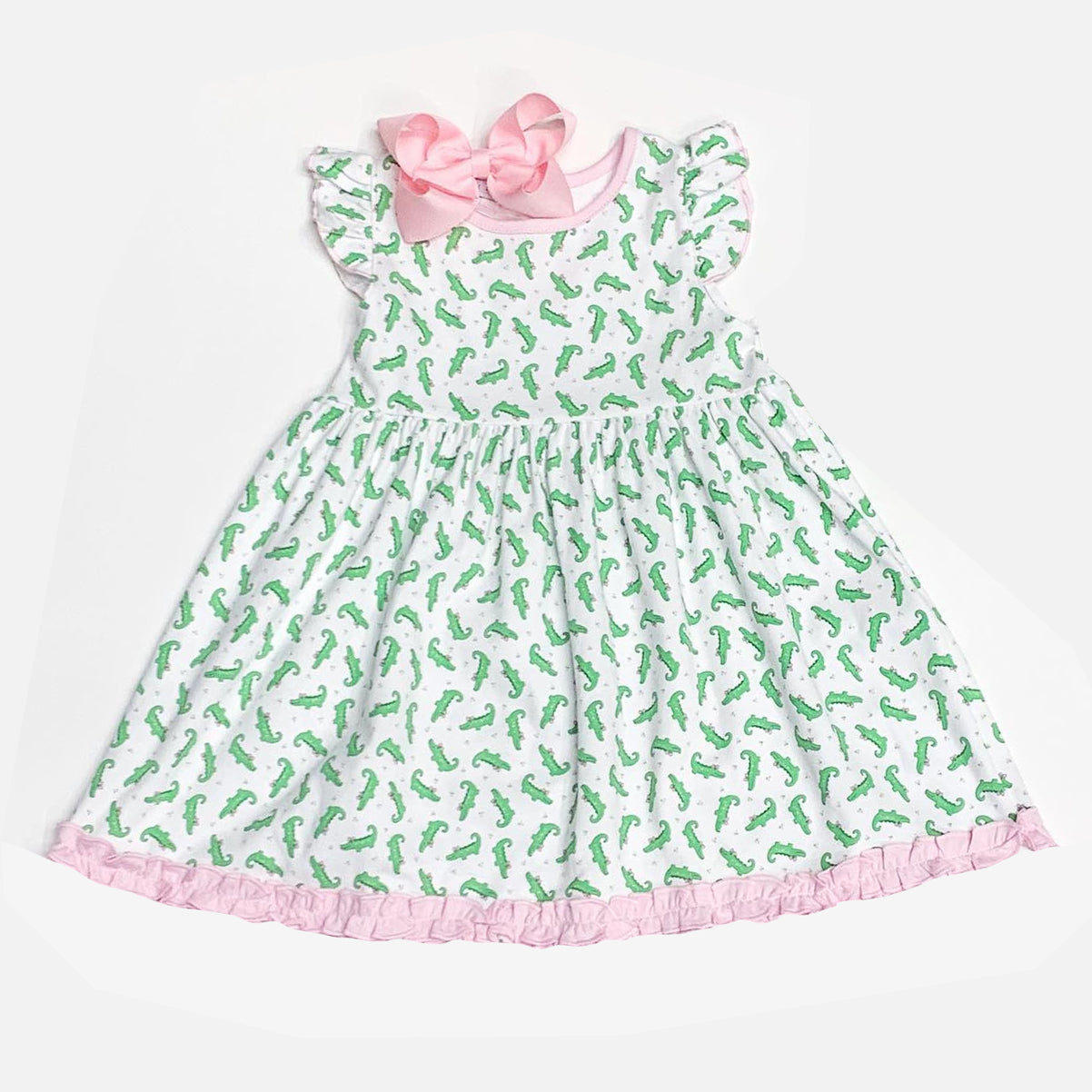 GSD1170 Crocodile Cute Baby Girls Wear Short Sleeve Kid Dresses