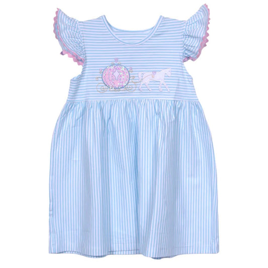 GSD1191 Blue Girl Summer Short Sleeve Outfit Kid Clothing