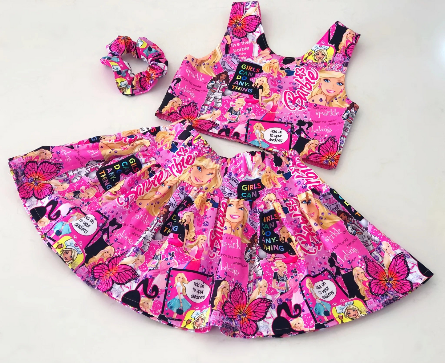 GSD1200 Pink Cute Girl Summer Short Sleeve Dress Kid Clothing