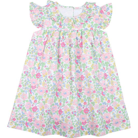 GSD1224 Floral Cute Girl Summer Short Sleeve Dress Kid Clothes