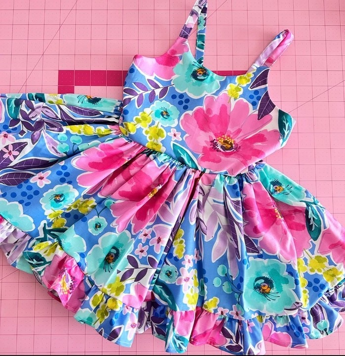 GSD1226 Cute Girl Summer Short Sleeve Dress Kid Clothes