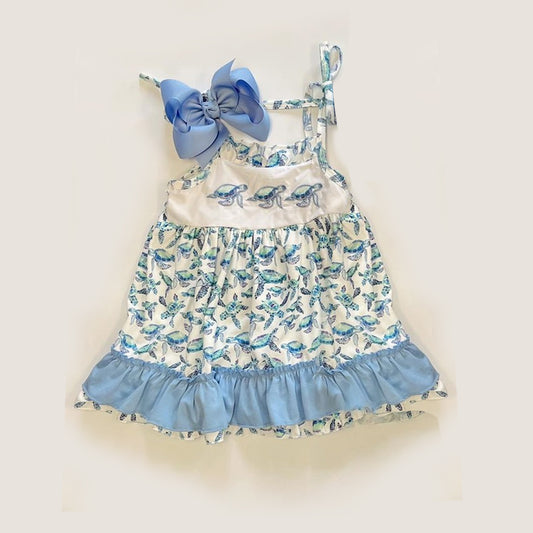 GSD1233 Blue Cute Girl Summer Short Sleeve Dress