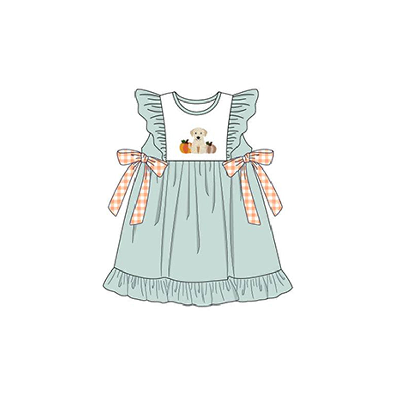 GSD1254 Dog Lovely Girl Summer Short Sleeve Children Dress