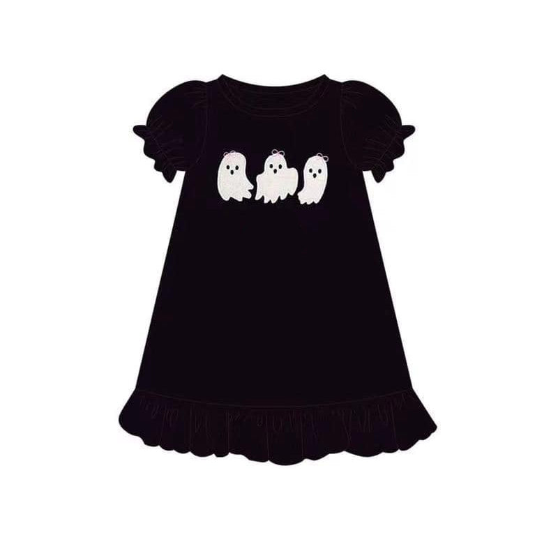 GSD1262 Black Halloween Lovely Girl Summer Short Sleeve Children Dress