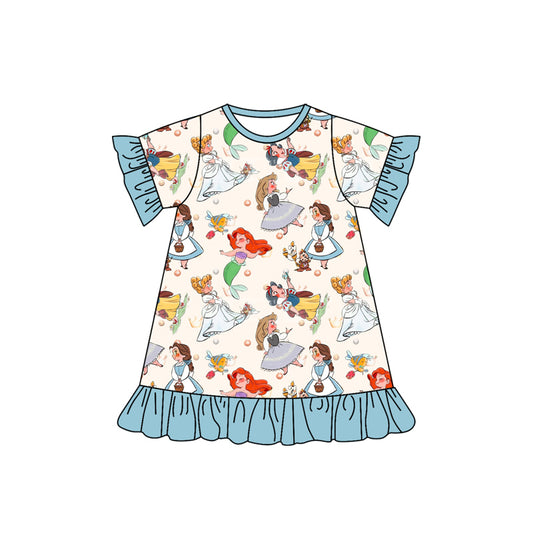 GSD1291 Cartoon Girl Summer Short Sleeve Children Dress