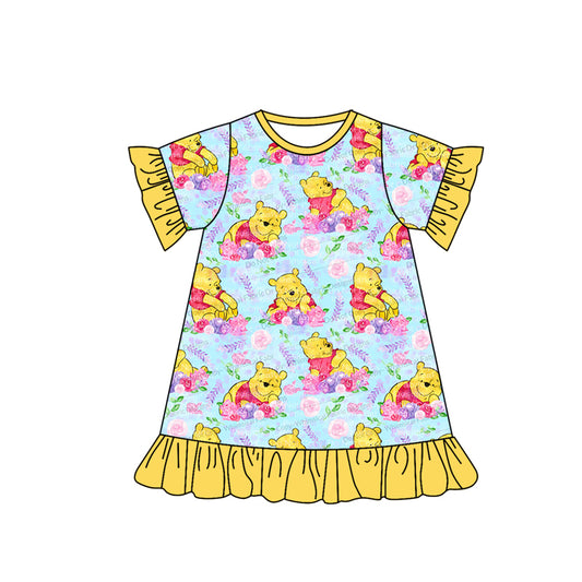 GSD1292 Cartoon Design Girl Summer Short Sleeve Children Dress