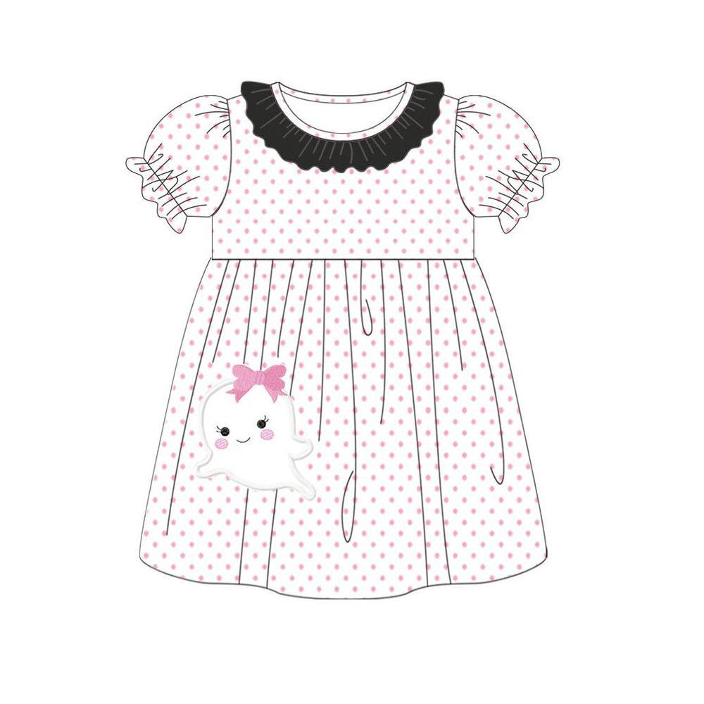 GSD1294 Cartoon Design Ghost Girl Summer Short Sleeve Children Dress