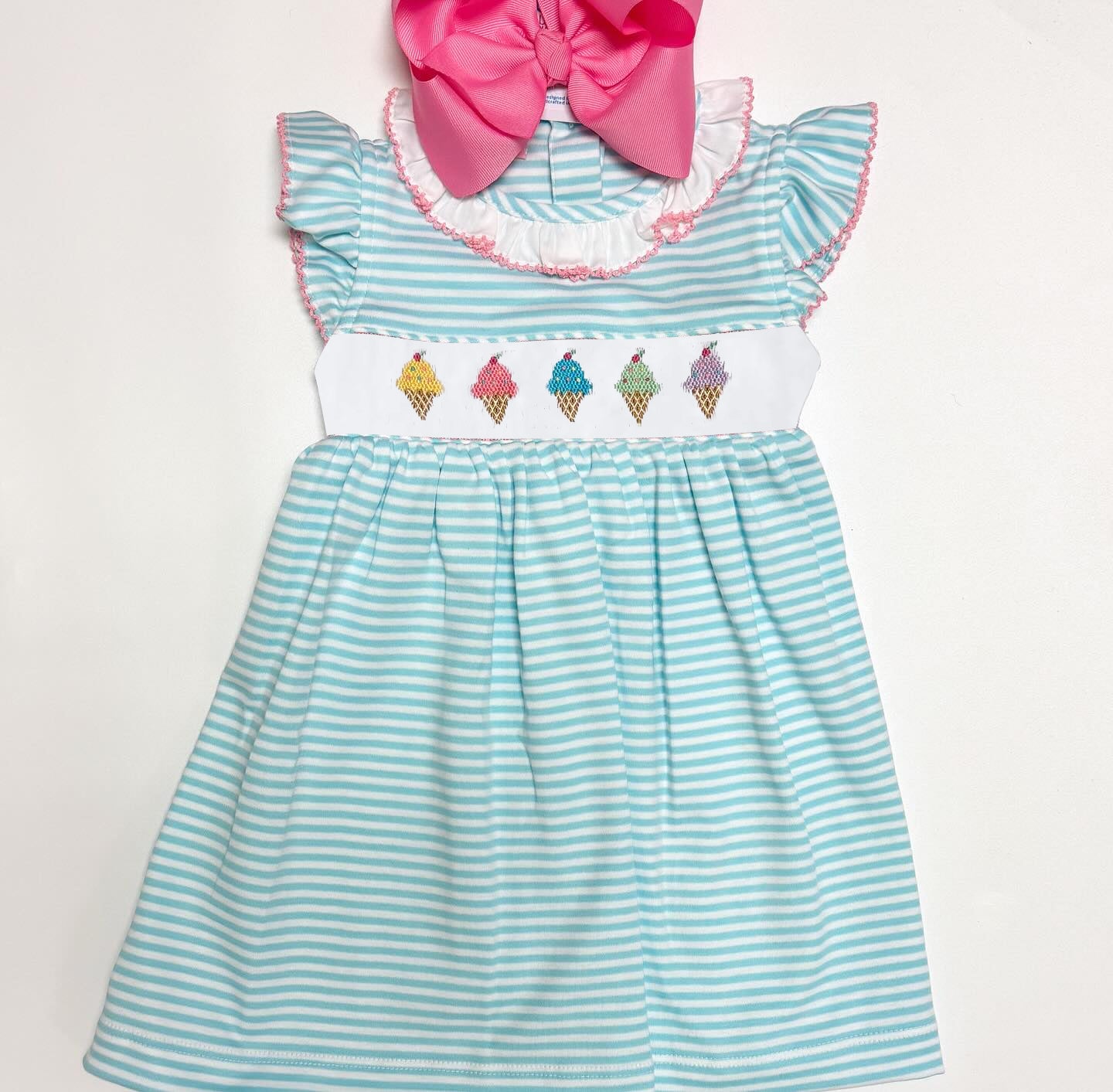 GSD1310 Ice cream Girl Summer Design Short Sleeve Children Dresses