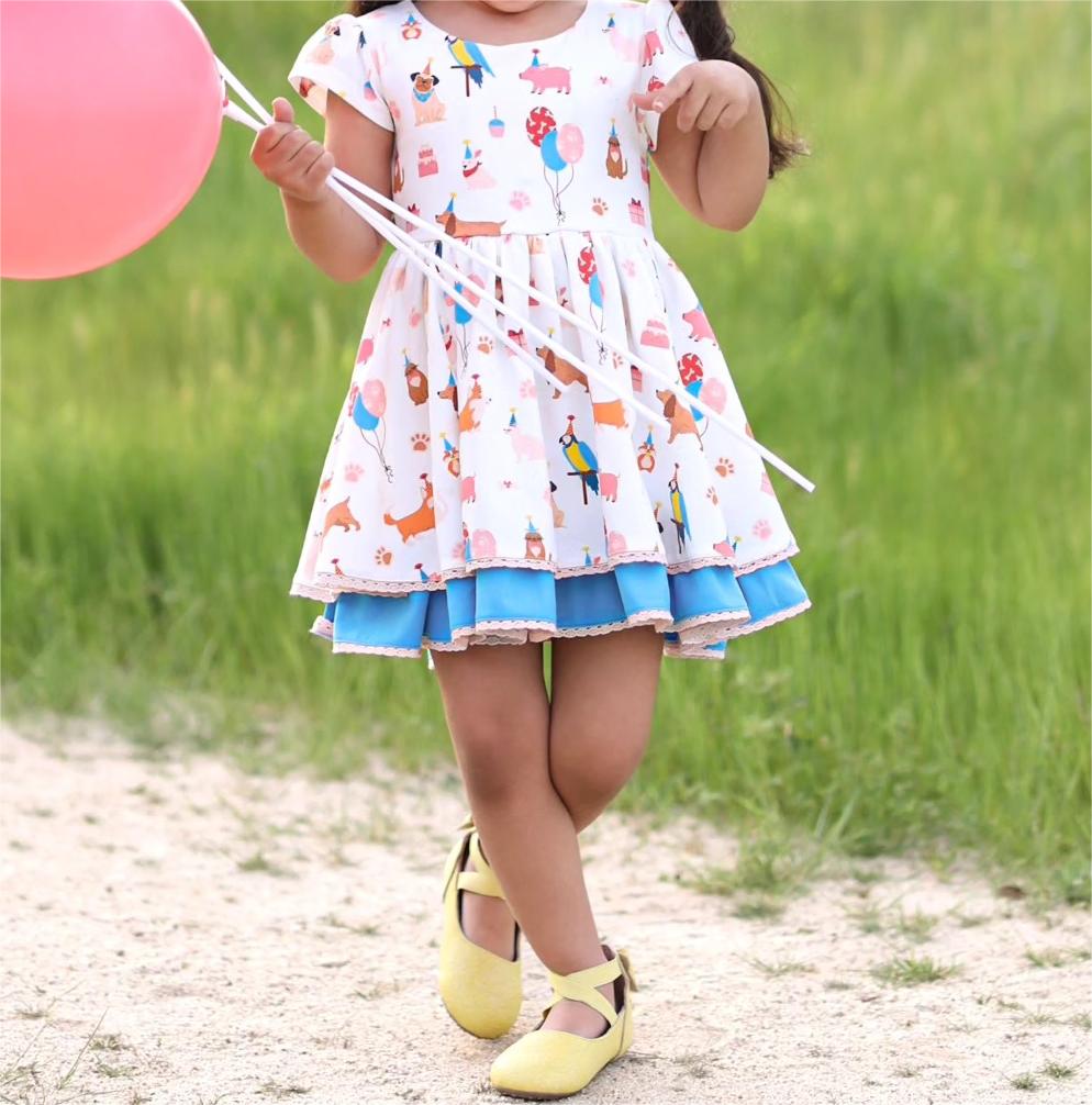 GSD1327 Lovely Girl Summer Design Short Sleeve Children Dresses