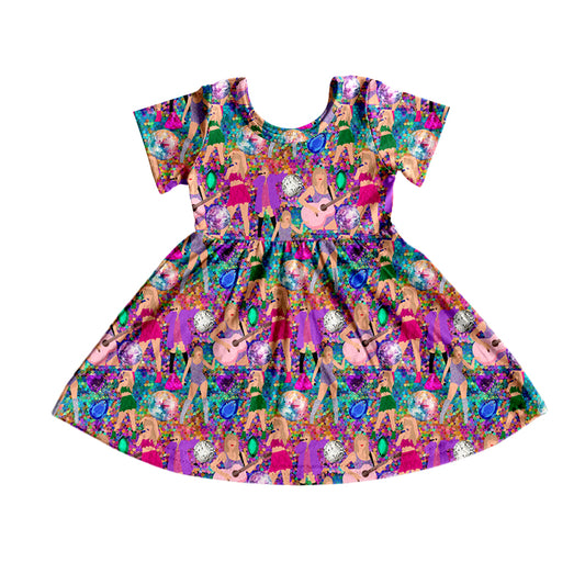 GSD1335 Singer Girl Summer Design Short Sleeve Children Dresses