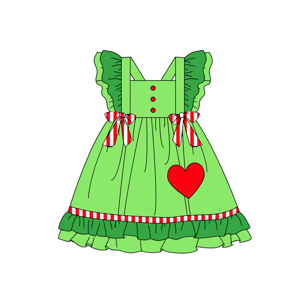 GSD1356 Green Summer Design Short Sleeve Children Dresses