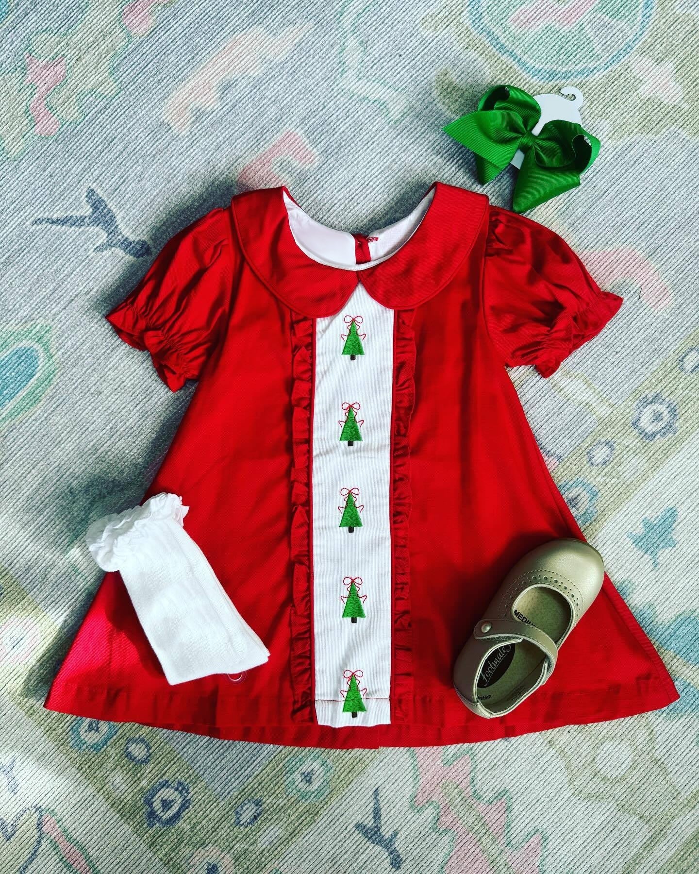 GSD1374 Christmas Long Sleeve Cute Girl Fall Winter Design Short Sleeve Children Dresses