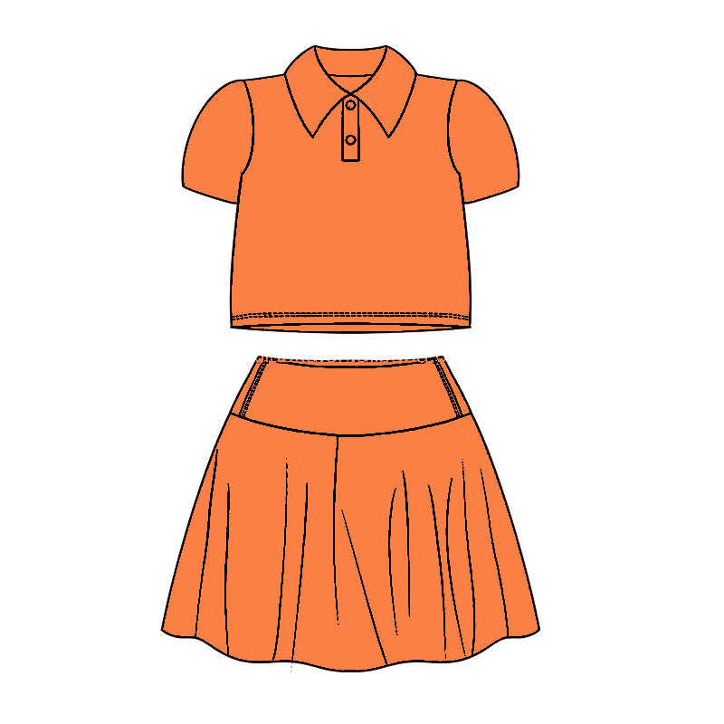 GSD1394 Orange Girls Toddler Short sleeve cute baby long sleeve kid Dresses