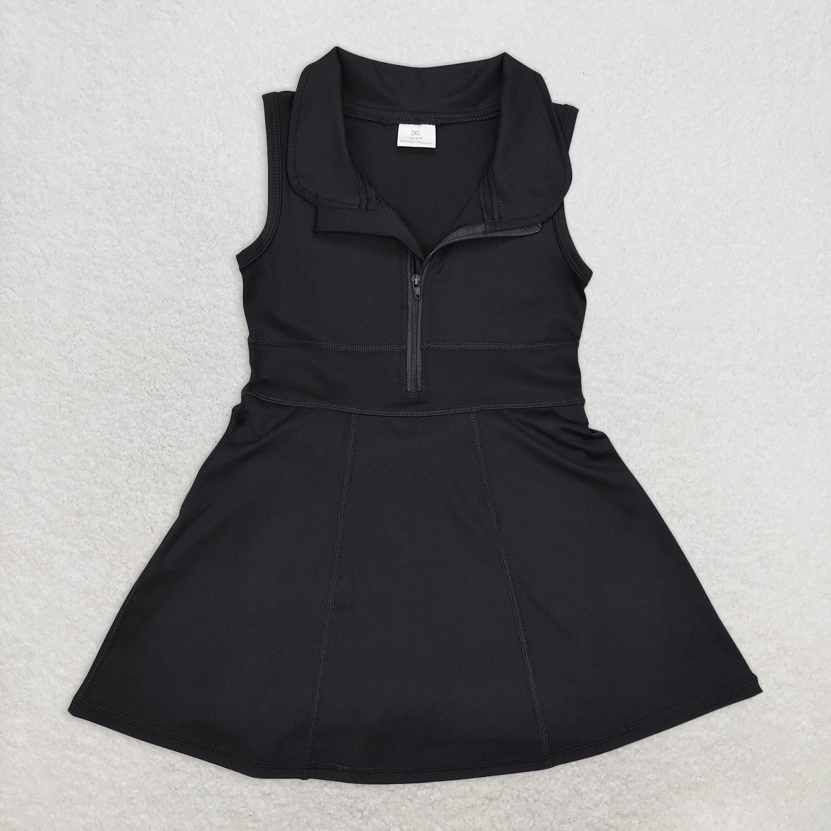RTS NO MOQ Summer Baby Girls Dresses GSD1428 Black Athletic Active Wear Knee Length Dresses