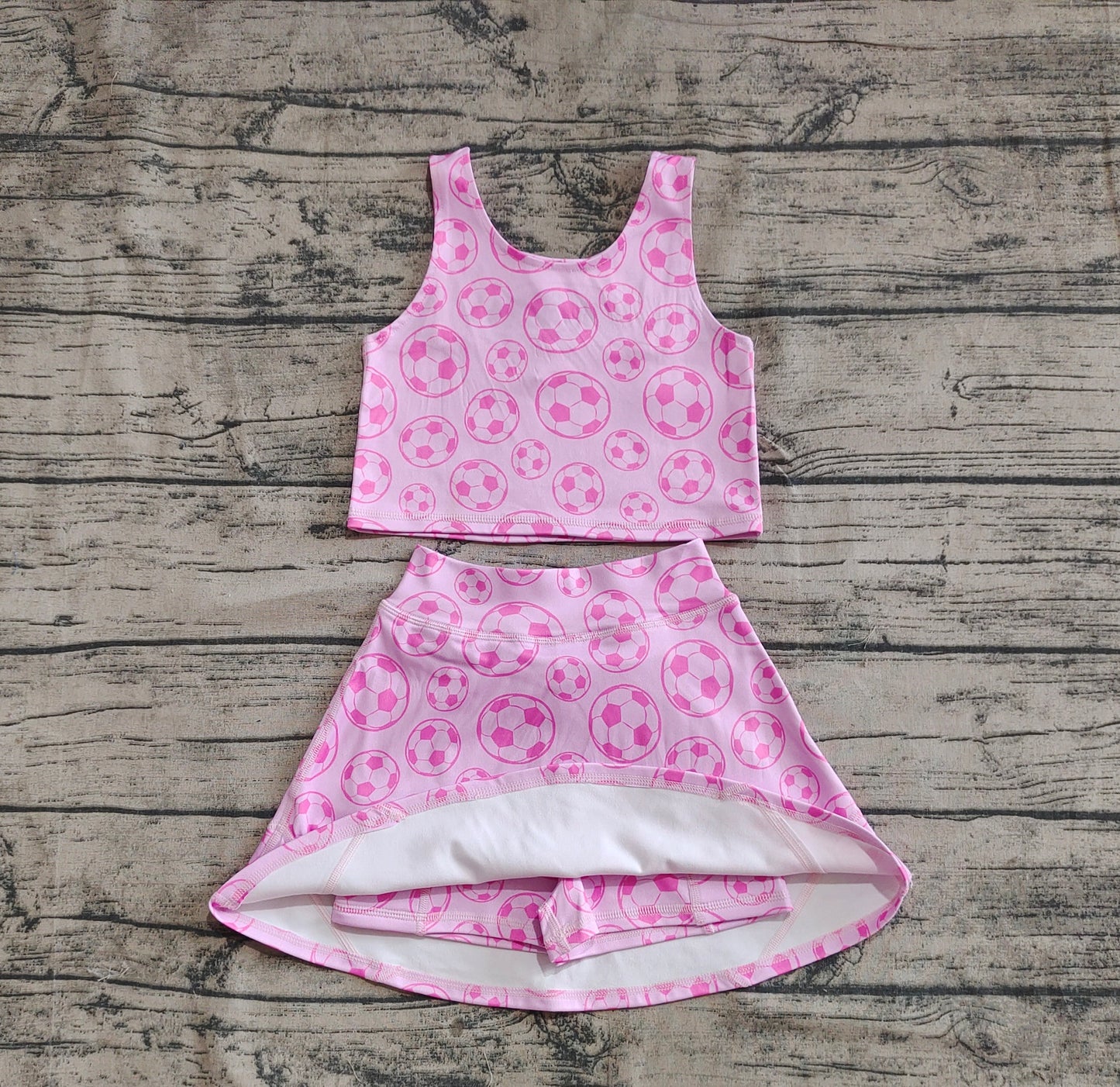 3.31 GSD1468 Baby Girls Football Athletic Active Wear Top Shorts Skirts Clothes Sets Pre order