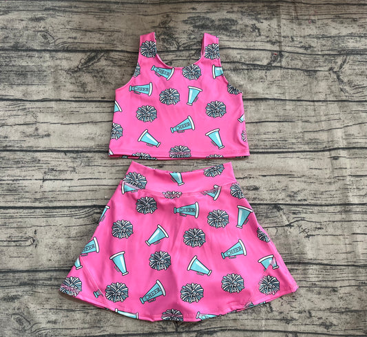 4.18 GSD1924 Baby Girls Pink Cheer Top Skort Yoga Set Pre order