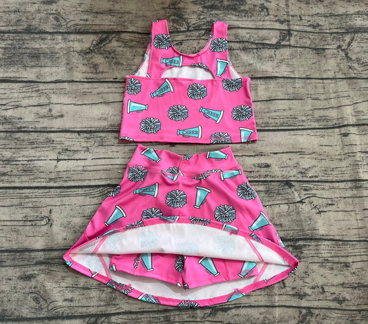 4.18 GSD1924 Baby Girls Pink Cheer Top Skort Yoga Set Pre order