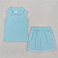 5.24 RTS NO MOQ Summer Sibling Baby Girls Pullover Top Sports Shorts Clothes Sets