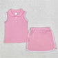 5.24 RTS NO MOQ Summer Sibling Baby Girls Pullover Top Sports Shorts Clothes Sets