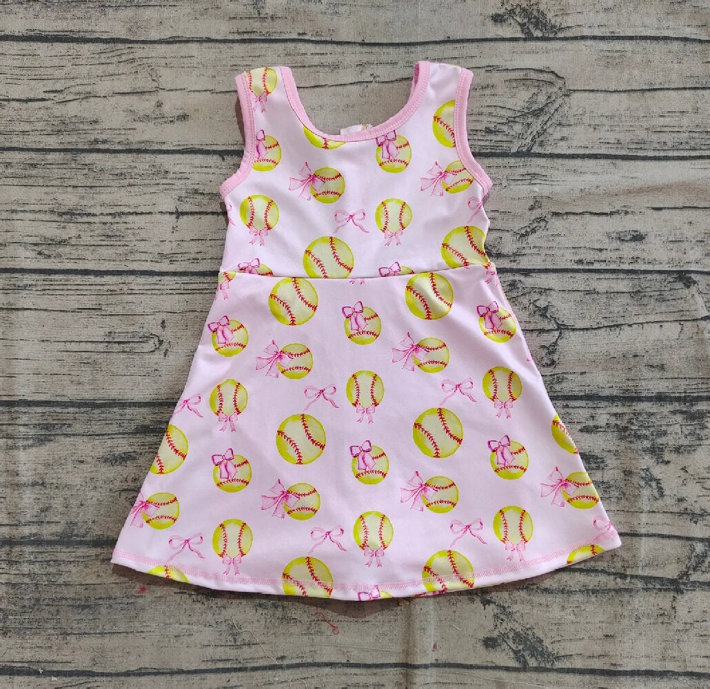 RTS NO MOQ Summer Sibling  Baby Girls Softball Bow Athletic Active Wear Top Shorts Skirts Dresses Sets