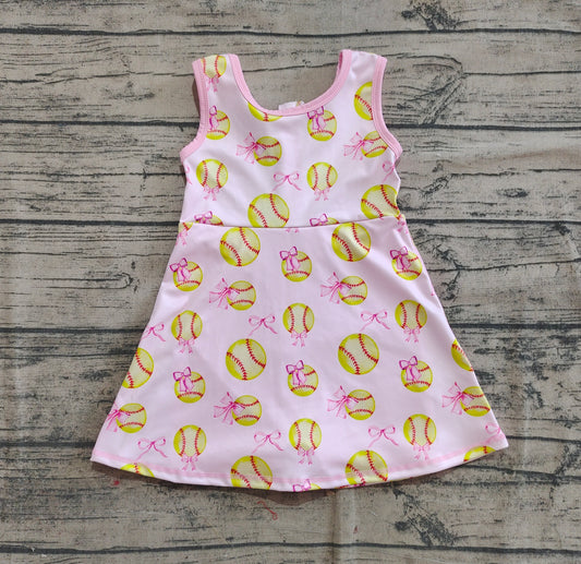 4.19 GSD2048 Baby Girls Softball Bow Athletic Active Wear Knee Length Dresses Pre order