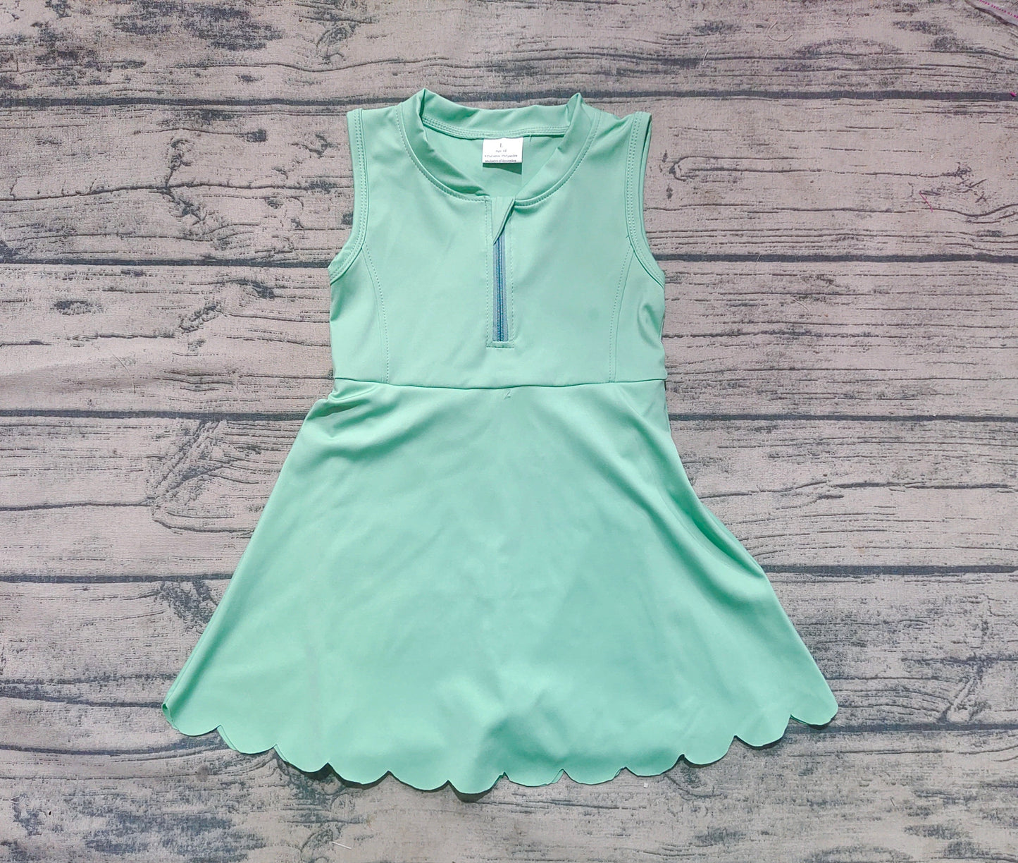 4.12 GSD2089 Baby Girls Light Green Yoga Zip Active Wear Skort Knee Length Dresses Pre order