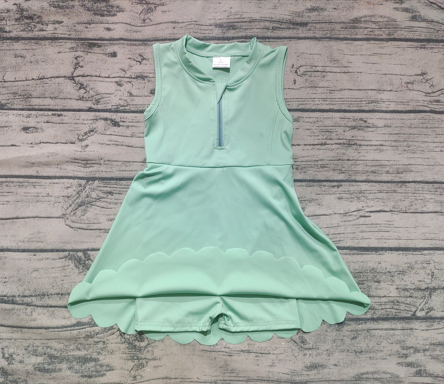 4.12 GSD2089 Baby Girls Light Green Yoga Zip Active Wear Skort Knee Length Dresses Pre order