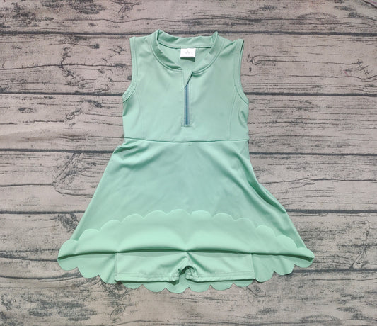 4.12 GSD2089 Baby Girls Light Green Yoga Zip Active Wear Skort Knee Length Dresses Pre order