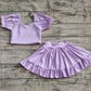 4.11 GSD2099 Baby Girls Lavender Yoga Shirt Skirt Active Wear Clothes Sets Pre order