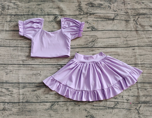4.11 GSD2099 Baby Girls Lavender Yoga Shirt Skirt Active Wear Clothes Sets Pre order