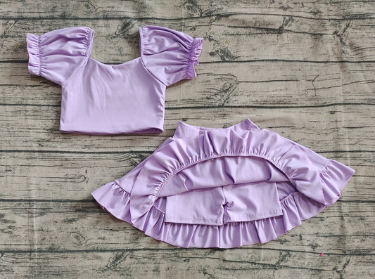 4.11 GSD2099 Baby Girls Lavender Yoga Shirt Skirt Active Wear Clothes Sets Pre order