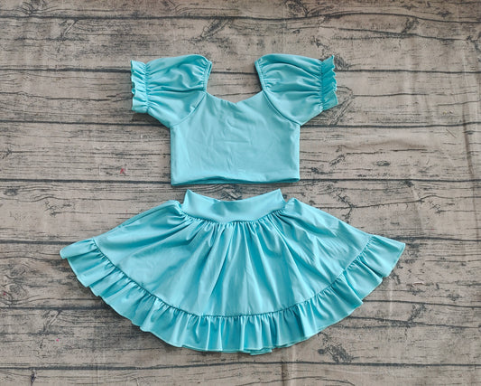 4.11 GSD2101 Baby Girls Aqua Yoga Shirt Skirt Active Wear Clothes Sets Pre order