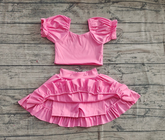4.11 GSD2102 Baby Girls Pink Yoga Shirt Skirt Active Wear Clothes Sets Pre order