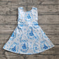 4.18 GSD2200 Baby Girls Blue Castles Yoga Skort Knee Length Dresses Pre order