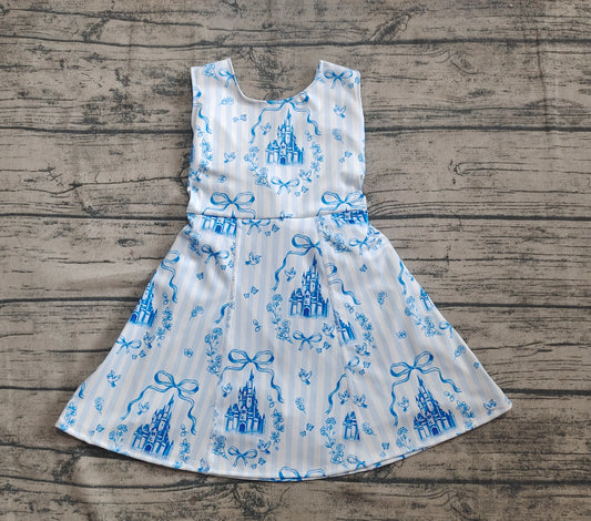 4.18 GSD2200 Baby Girls Blue Castles Yoga Skort Knee Length Dresses Pre order