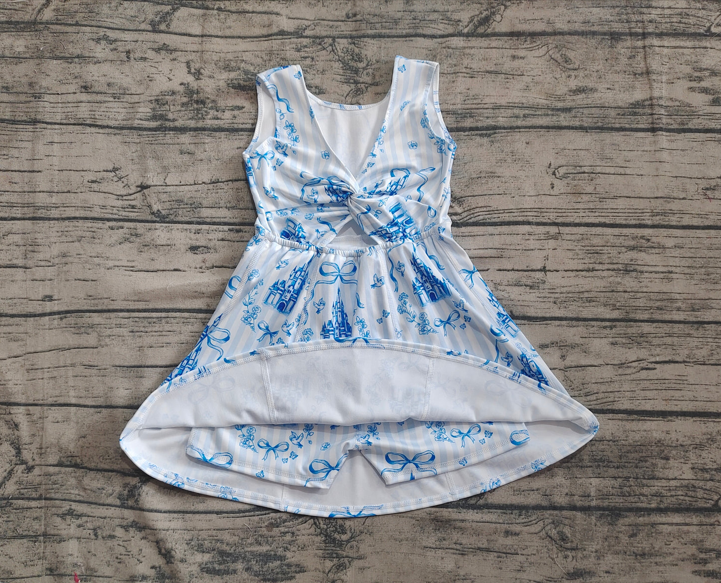 4.18 GSD2200 Baby Girls Blue Castles Yoga Skort Knee Length Dresses Pre order