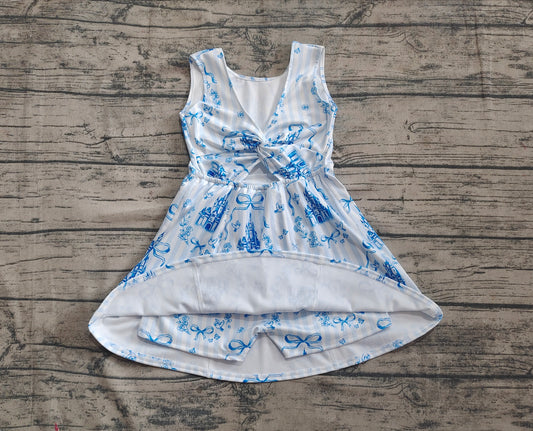 4.18 GSD2200 Baby Girls Blue Castles Yoga Skort Knee Length Dresses Pre order