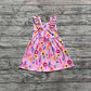 4.2 GSD2208 Flutter sleeves pink floral backless kids girls dresses
