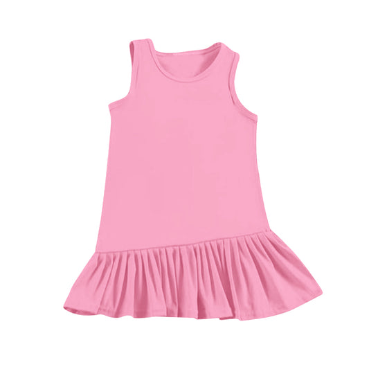 4.15 GSD2245 Sleeveless pink ruffle kids girls summer athletic dresses pre order