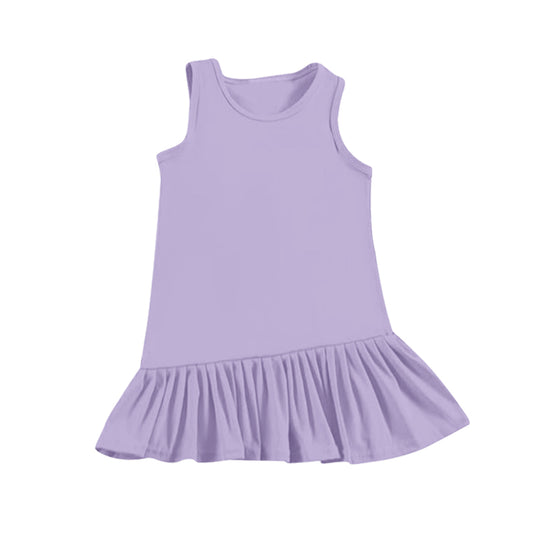 4.15 GSD2250 Baby Girls Lavender Sleeveless Yoga Ruffle Knee Length Dresses Pre order
