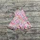 3.31 GSD2278 Baby Girls Pink Strap Floral Yoga Ruffle Knee Length Dresses Pre order