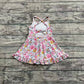 3.31 GSD2278 Baby Girls Pink Strap Floral Yoga Ruffle Knee Length Dresses Pre order