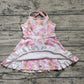 3.29 GSD2280 Baby Girls Peach Strap Floral Yoga Ruffle Knee Length Dresses