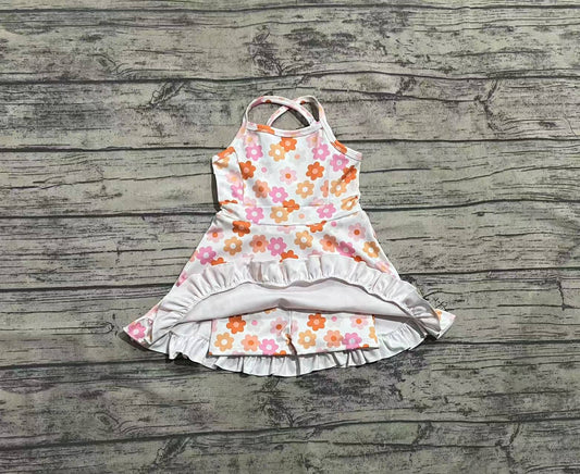 3.29 GSD2282 Flower Baby Girls Strap Yoga Ruffle Knee Length Dresses