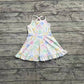 3.29 GSD2289 Bows Baby Girls Strap Yoga Ruffle Knee Length Dresses