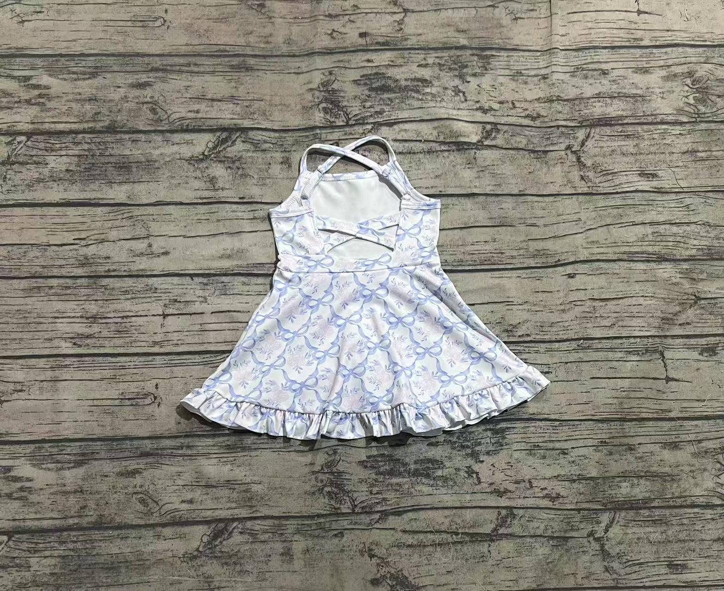 3.29 GSD2290 Baby Girls Strap Yoga Ruffle Knee Length Dresses