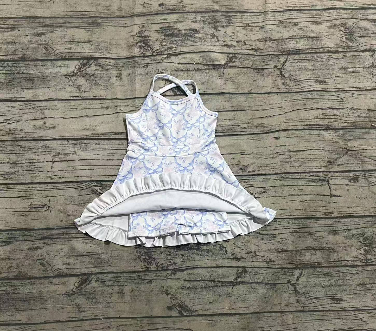 3.29 GSD2290 Baby Girls Strap Yoga Ruffle Knee Length Dresses